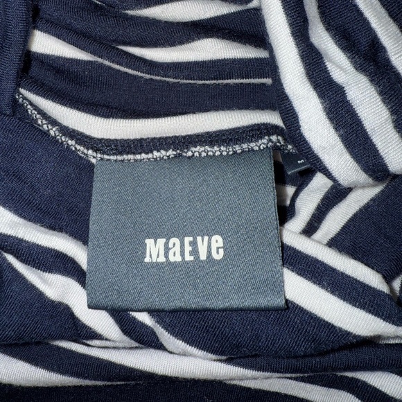 Anthropologie Navy and White Striped Midi Dress - Picture 4 of 5